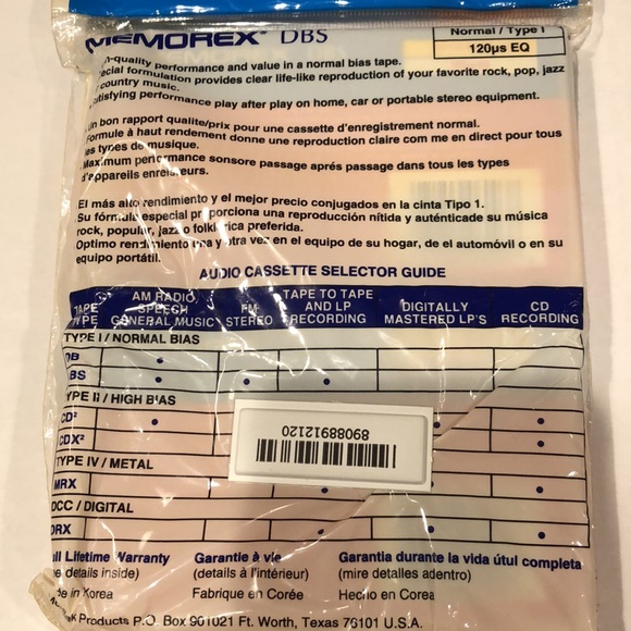 Memorex Cassette Tapes Normal Bias 60 Minutes 2 Pack Brand New in Package - Picture 2 of 2